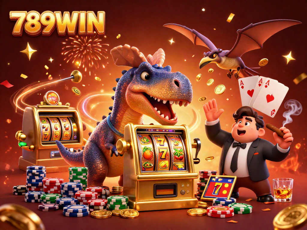 Engage with dynamic 789WIN casino gameplay featuring a dinosaur theme and vibrant jackpots.