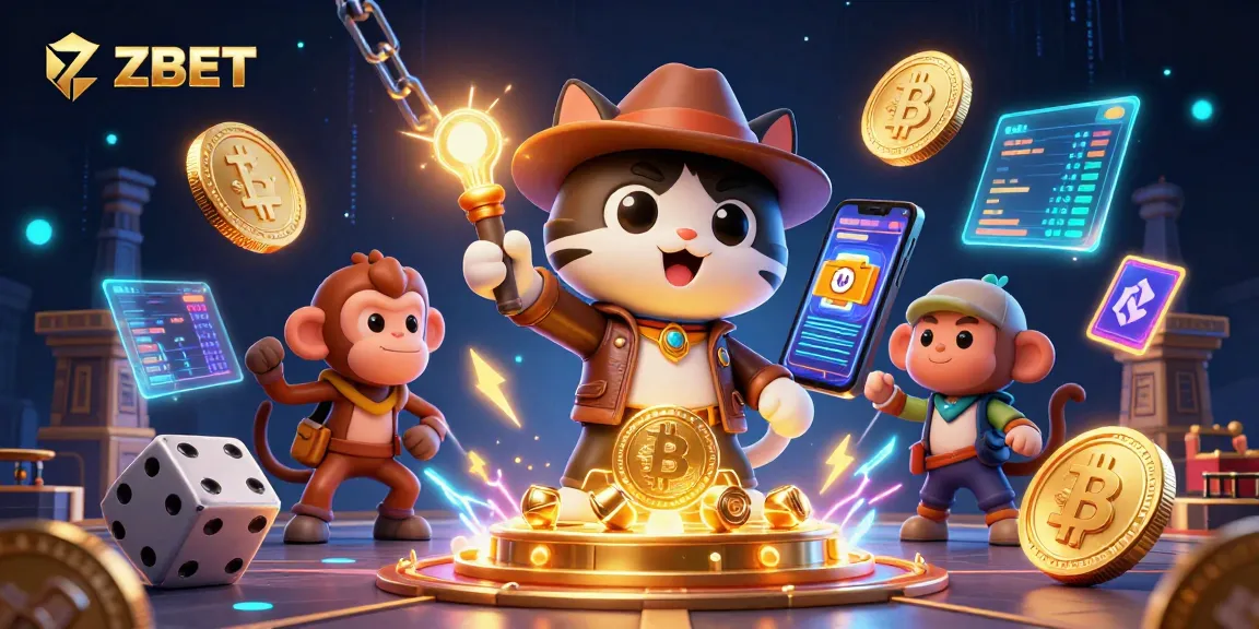ZBET introduces dynamic gaming with a cat explorer unearthing treasures in a casino-themed temple.