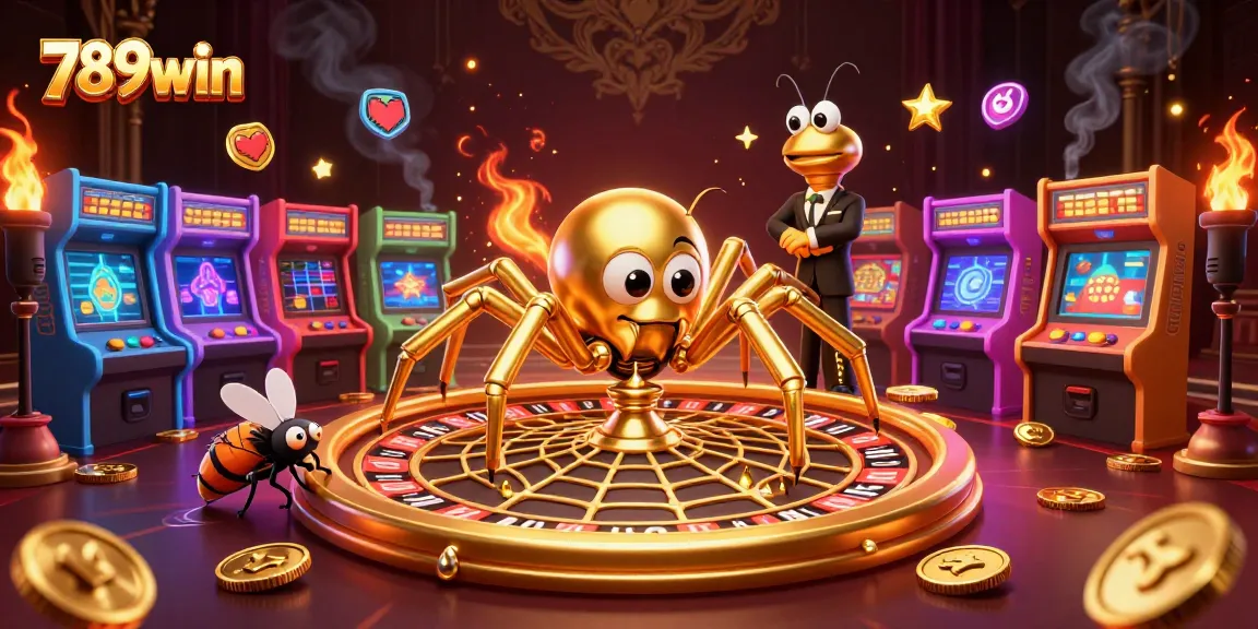 Place your bets with 789win in an illustrated casino environment filled with vibrant gaming elements.