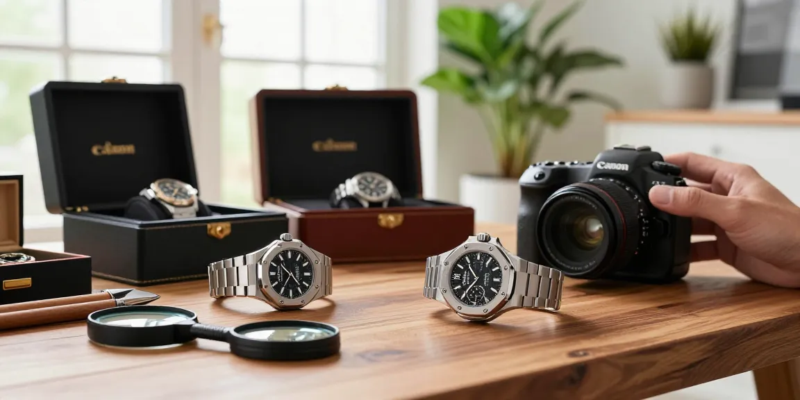 Super clone watches collection showcased on a polished table, highlighting craftsmanship and luxury.