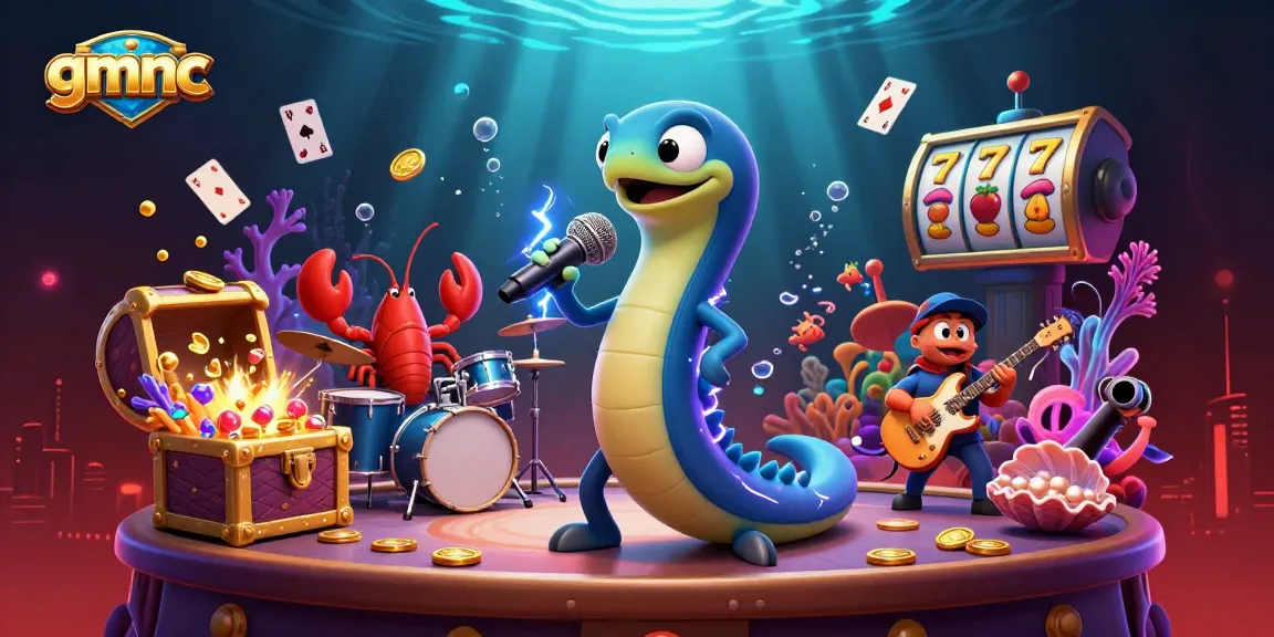 Spin on slot reels and jackpot counters at gmnc with vibrant underwater casino characters.