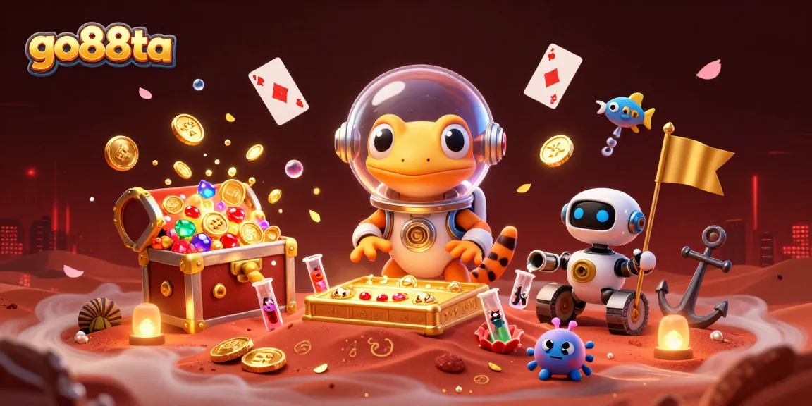 Experience the thrilling go88ta casino adventure with a Martian gecko uncovering treasures